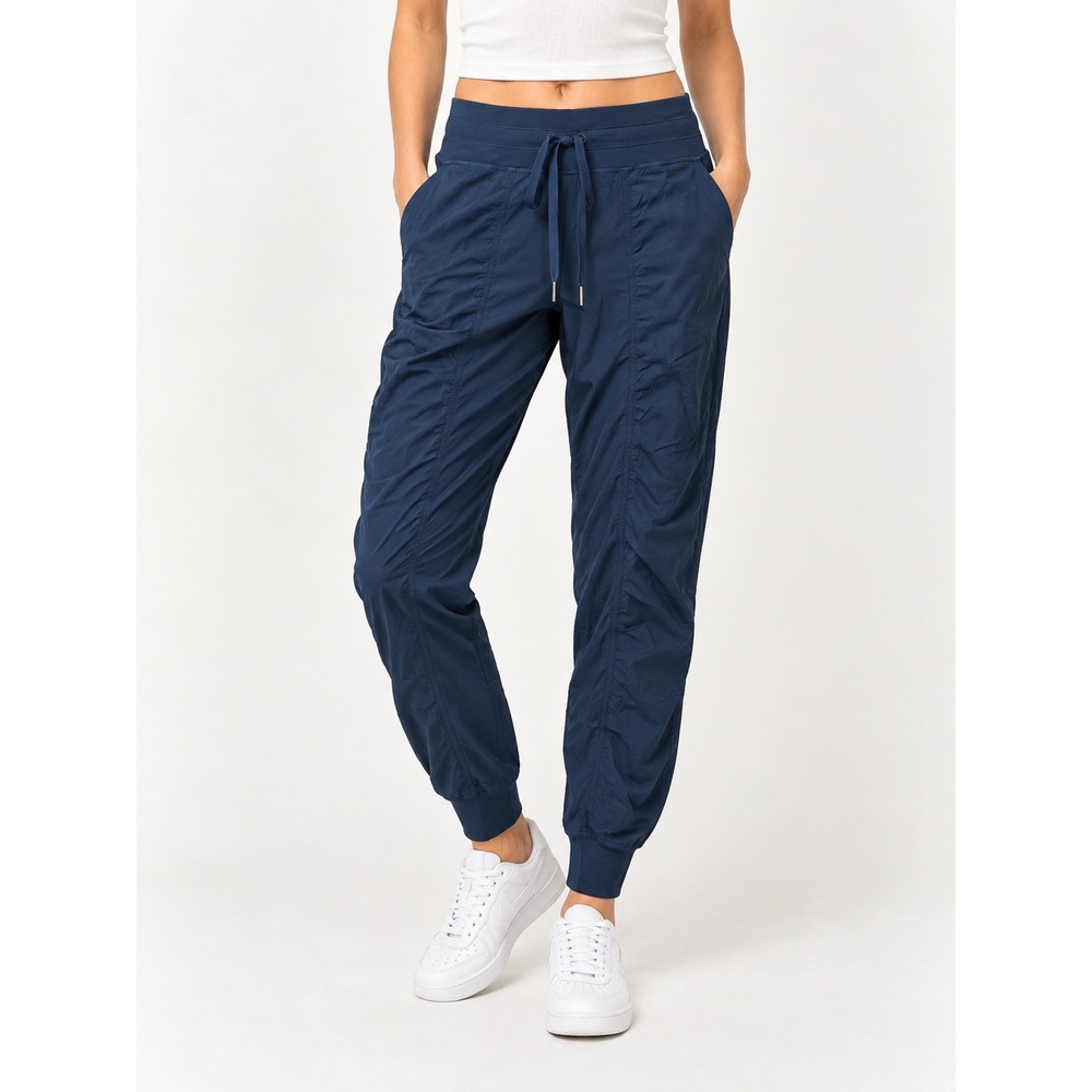 Lululemon Beyond the Studio Jogger Navy Blue Ruched High Rise Pants Size 6